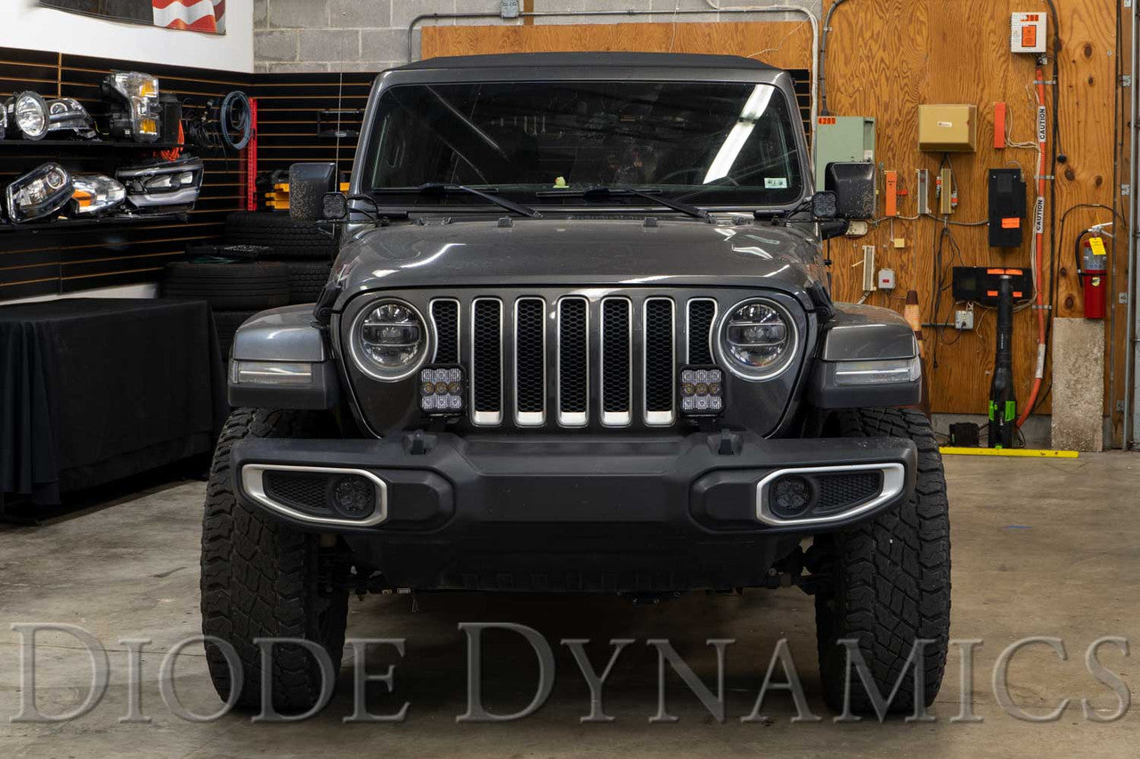 Diode Dynamics SS5 Bumper LED Pod Light Kit for 2018-2021 Jeep JL Wrangler, Sport Yellow Driving - Apollo Off-Road