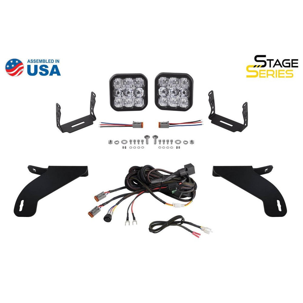 Diode Dynamics SS5 Bumper LED Pod Light Kit for 2021-2022 Ford F-150, Sport White Combo - Apollo Off-Road