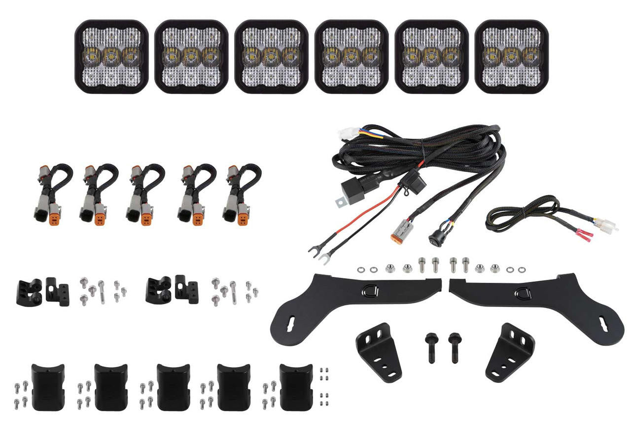 Diode Dynamics SS5 Grille CrossLink Lightbar Kit for 2017-2020 Ford Raptor Sport White Combo - Apollo Off-Road