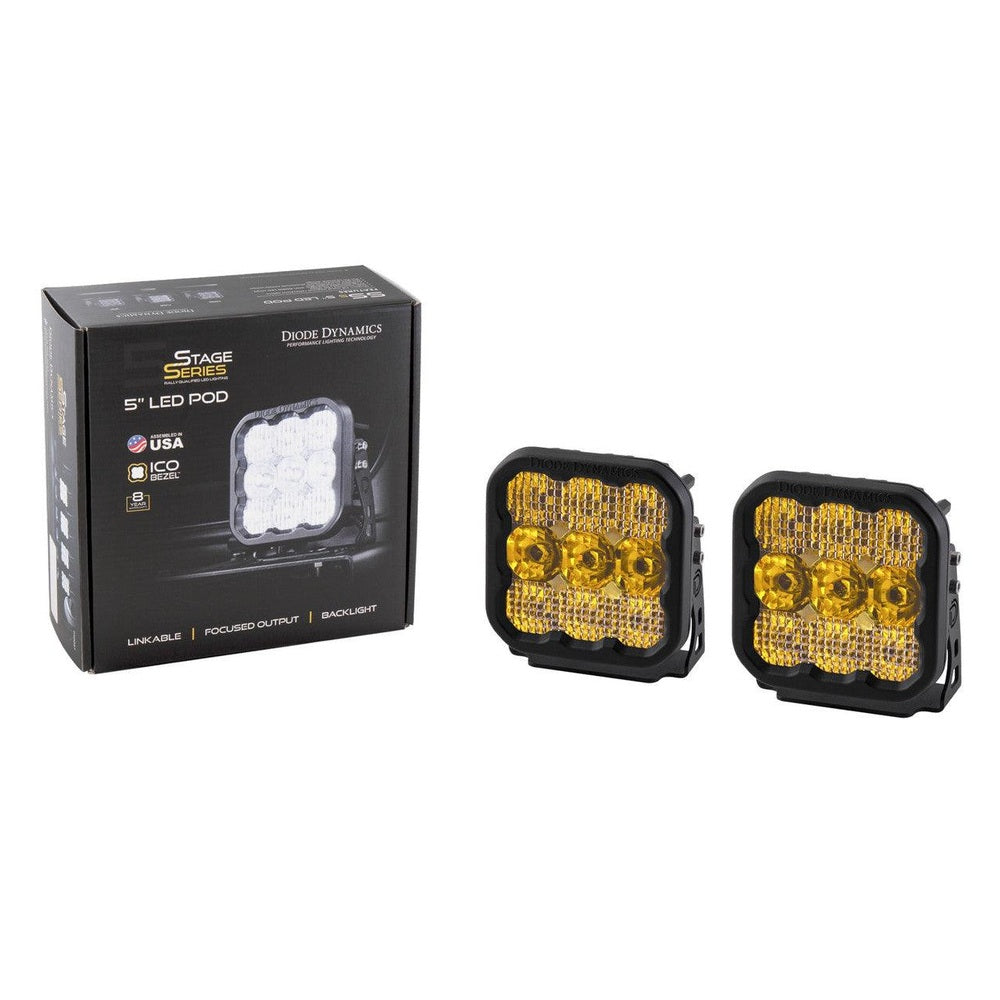 Diode Dynamics SS5 LED Pod Pro Yellow Spot Pair - Apollo Off-Road