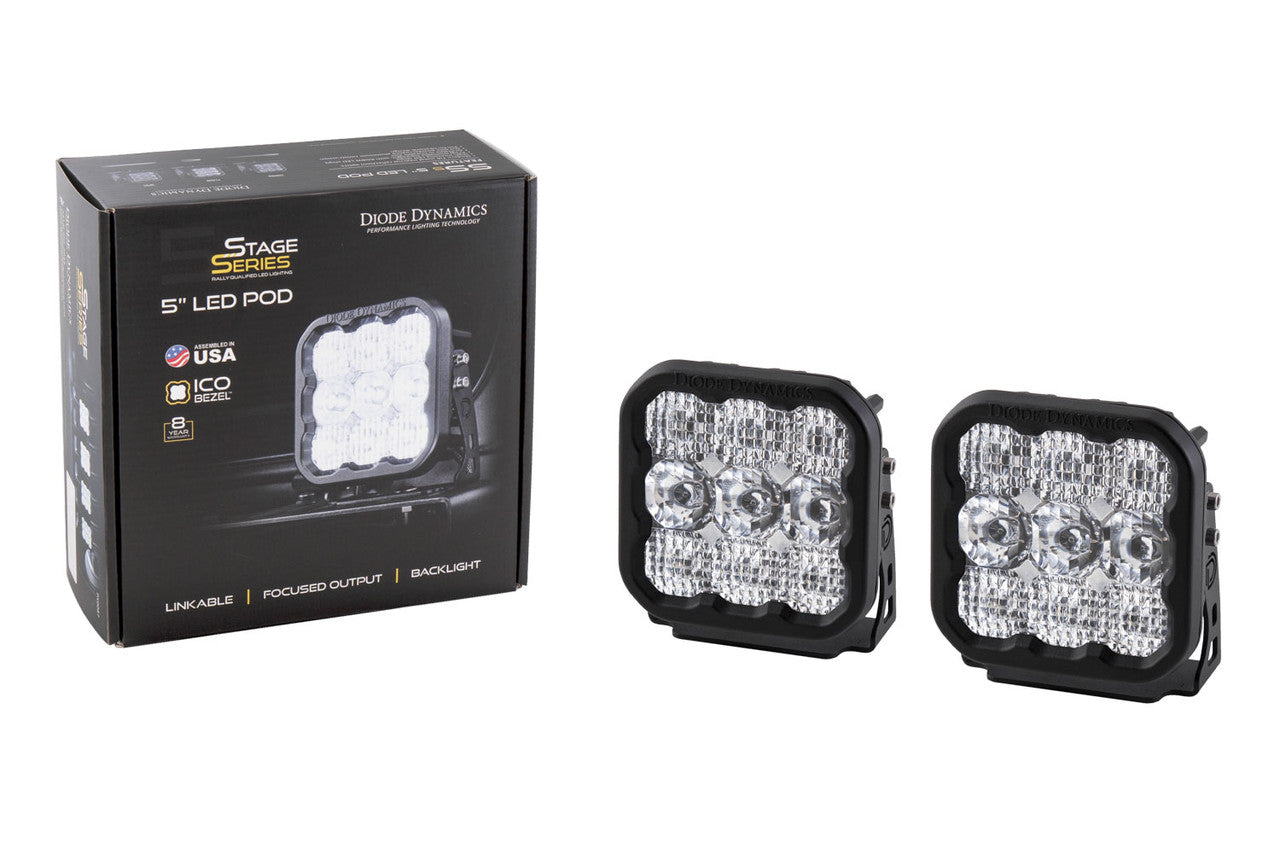 Diode Dynamics SS5 LED Pod Sport White Driving Pair - Apollo Off-Road