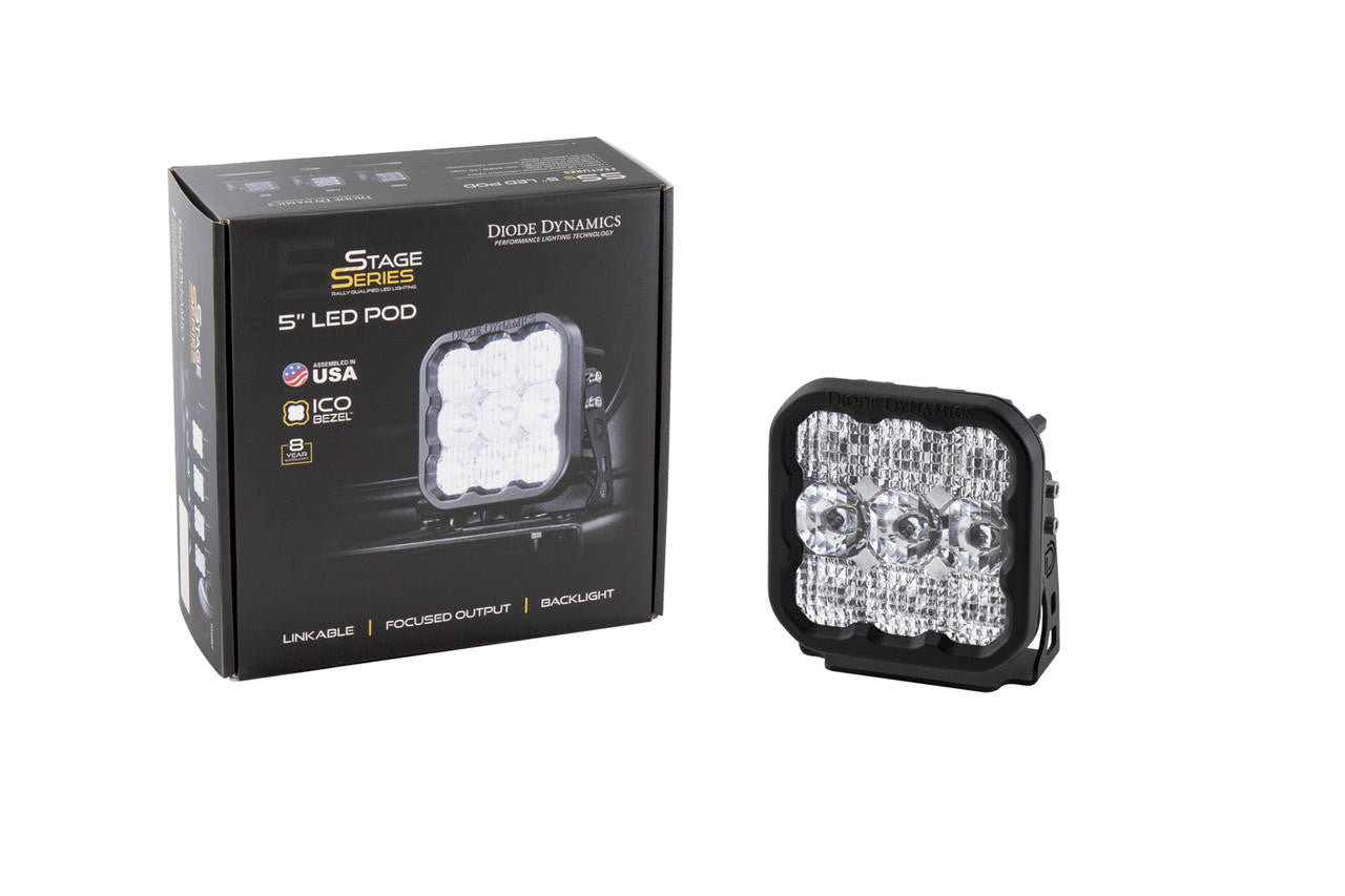 Diode Dynamics SS5 LED Pod Sport White Flood Single - Apollo Off-Road