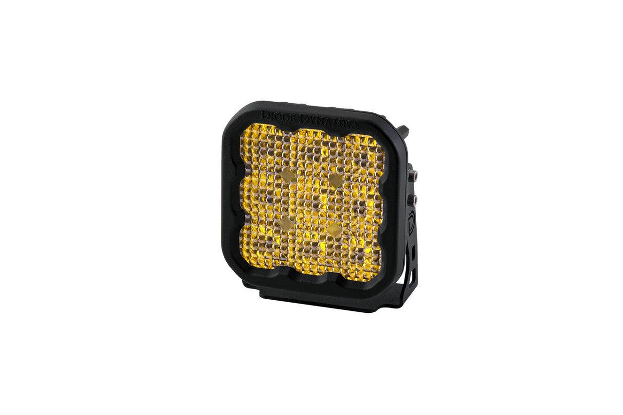Diode Dynamics SS5 LED Pod Sport Yellow Flood Single - Apollo Off-Road