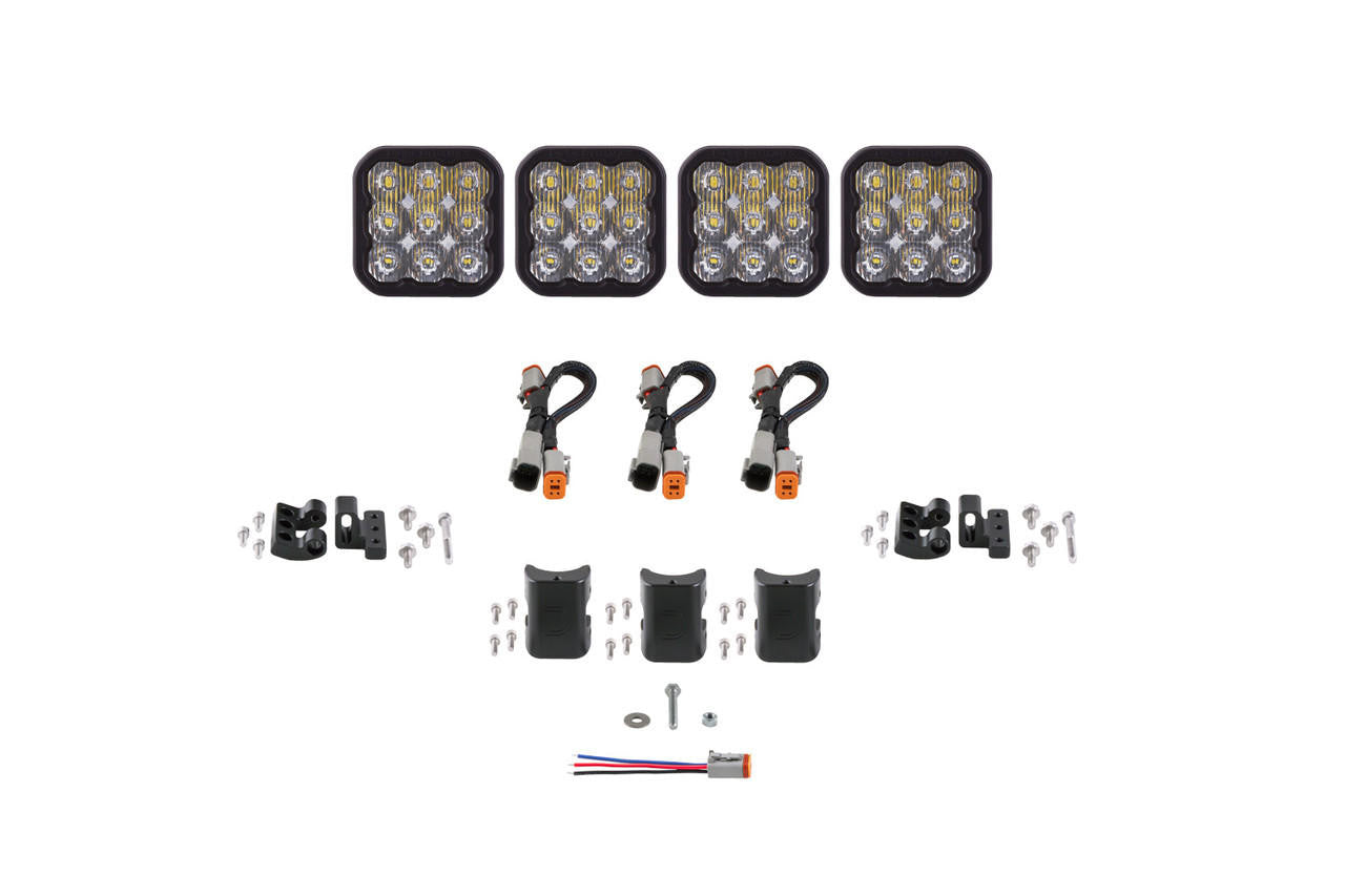 Diode Dynamics SS5 Pro Universal CrossLink 4-Pod Lightbar White Driving - Apollo Off-Road