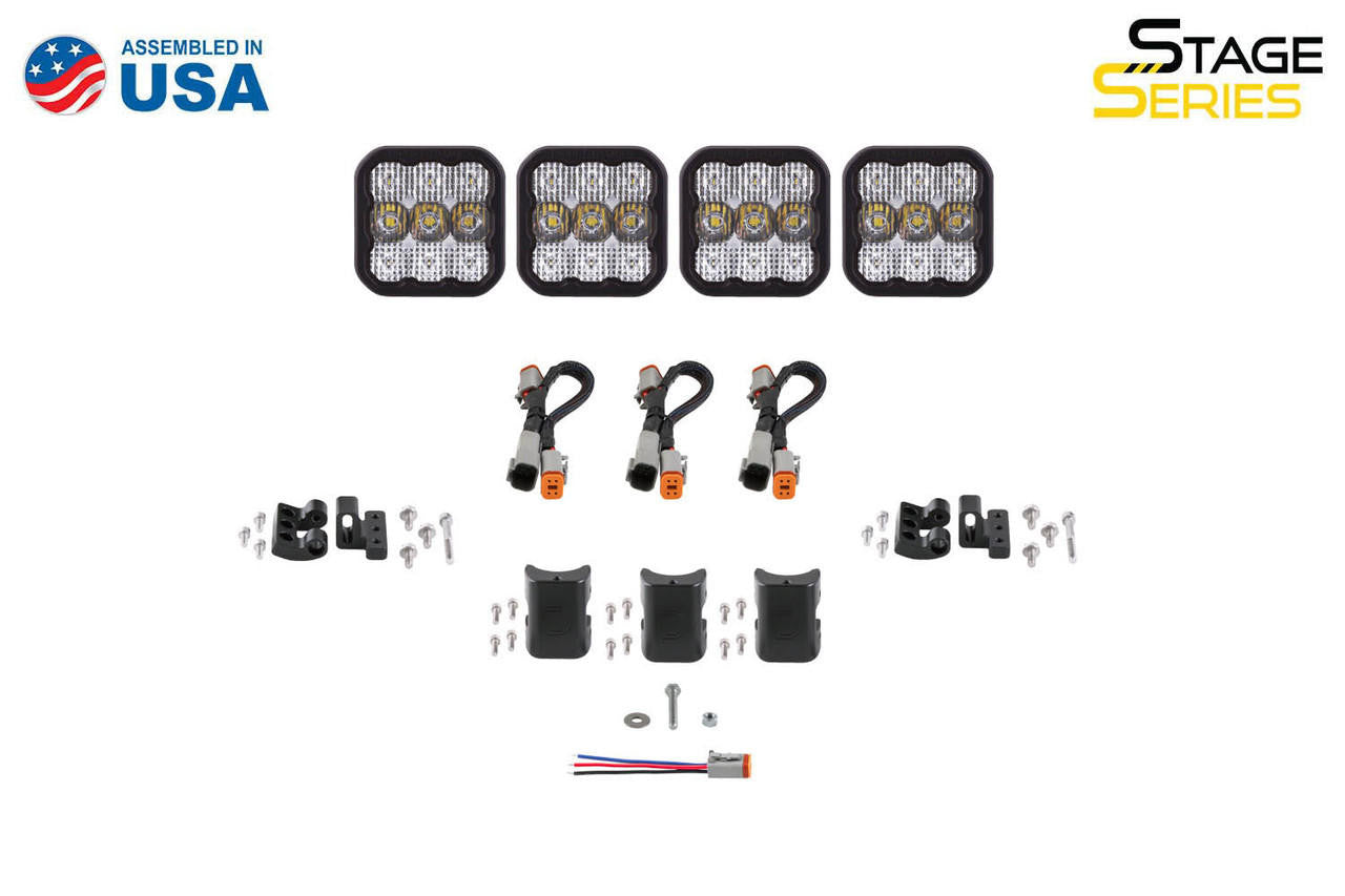 Diode Dynamics SS5 Pro Universal CrossLink 4-Pod Lightbar Yellow Driving - Apollo Off-Road