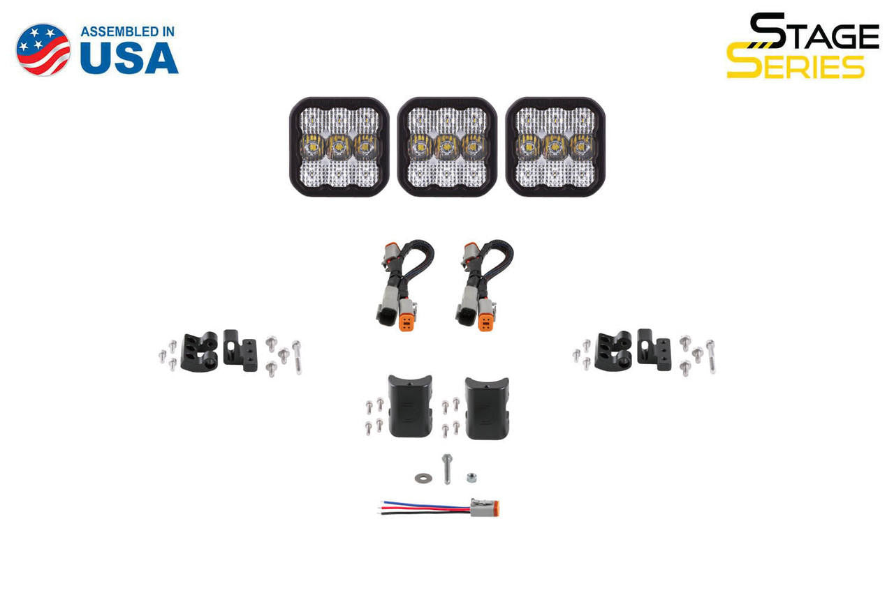 Diode Dynamics SS5 Sport Universal CrossLink 3-Pod Lightbar White Combo - Apollo Off-Road
