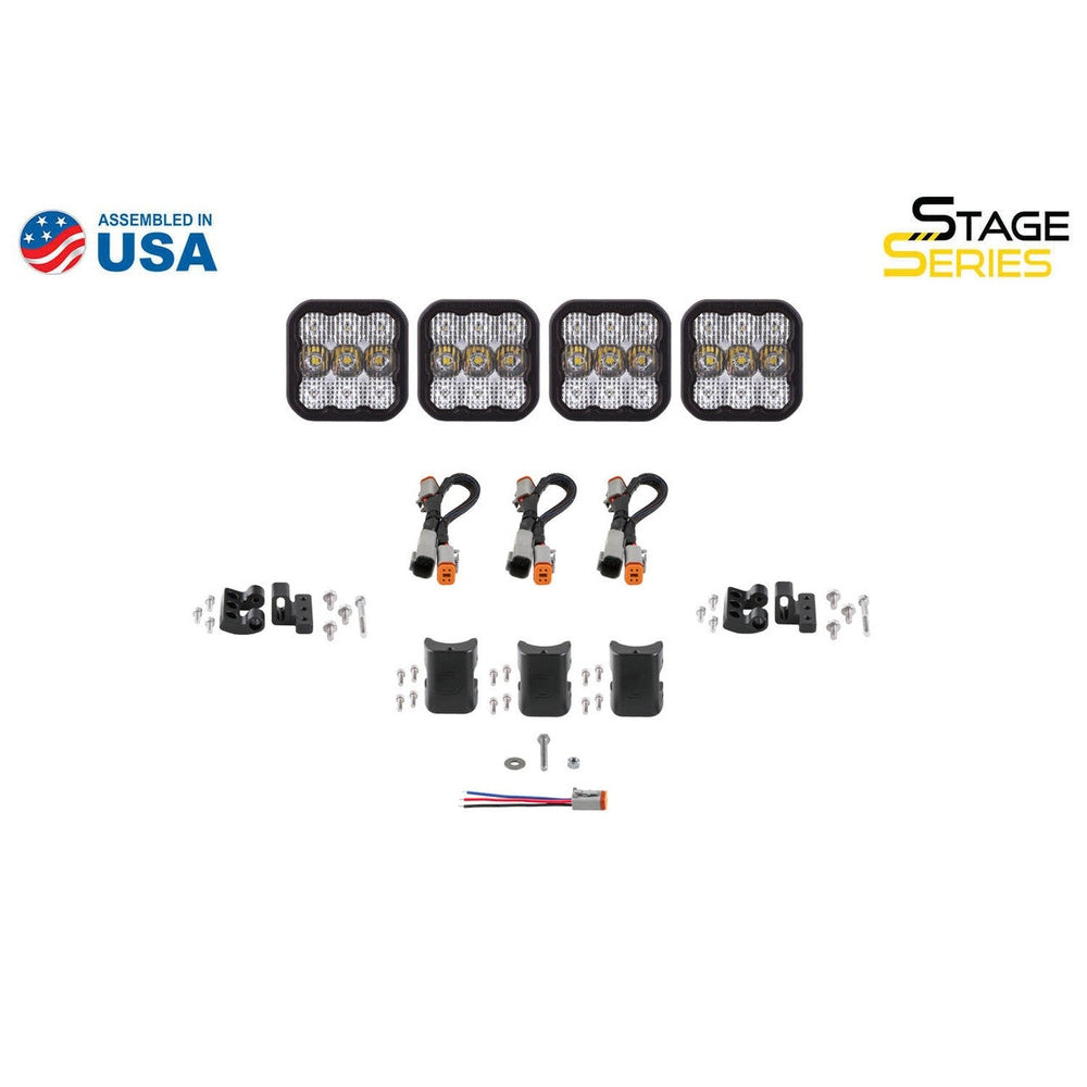 Diode Dynamics SS5 Sport Universal CrossLink 4-Pod Lightbar Yellow Driving - Apollo Off-Road