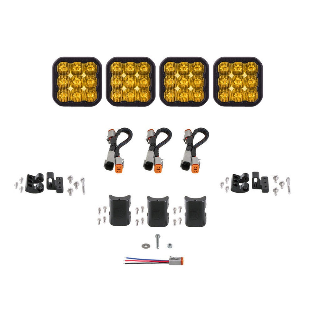 Diode Dynamics SS5 Sport Universal CrossLink 4-Pod Lightbar Yellow Driving - Apollo Off-Road