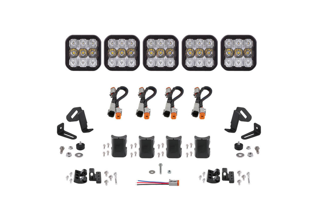 Diode Dynamics SS5 Sport Universal CrossLink 5-Pod Lightbar White Combo - Apollo Off-Road