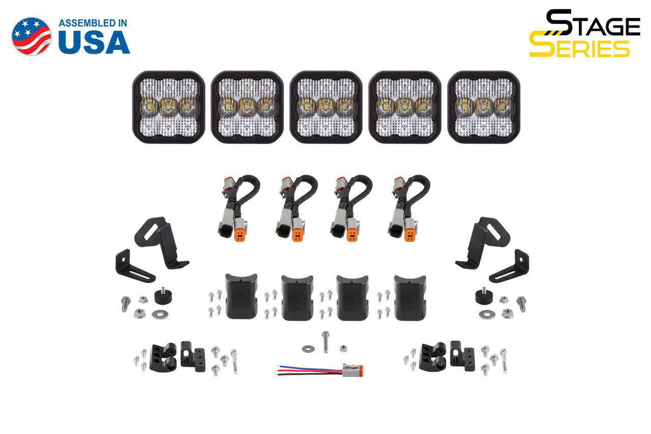 Diode Dynamics SS5 Sport Universal CrossLink 5-Pod Lightbar White Combo - Apollo Off-Road