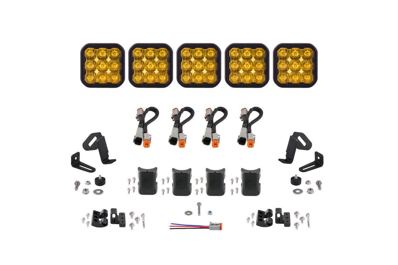 Diode Dynamics SS5 Sport Universal CrossLink 5-Pod Lightbar Yellow Driving - Apollo Off-Road