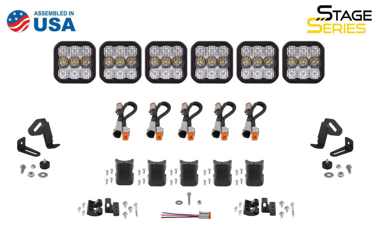 Diode Dynamics SS5 Sport Universal CrossLink 6-Pod Lightbar White Combo - Apollo Off-Road