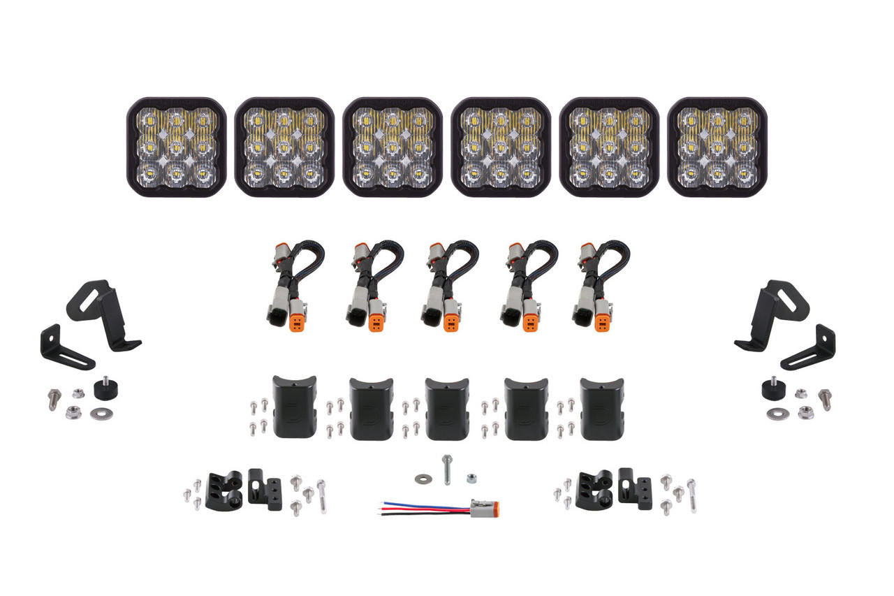 Diode Dynamics SS5 Sport Universal CrossLink 6-Pod Lightbar White Driving - Apollo Off-Road