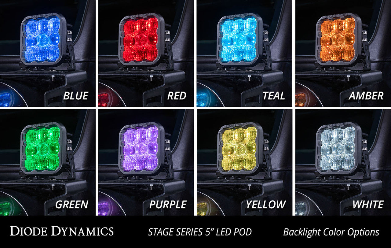 Diode Dynamics SS5 Sport Universal CrossLink 6-Pod Lightbar Yellow Combo - Apollo Off-Road