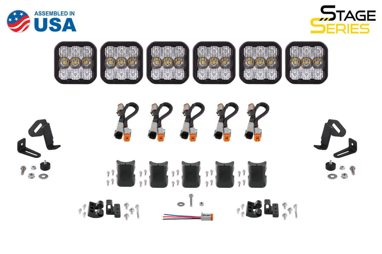 Diode Dynamics SS5 Sport Universal CrossLink 6-Pod Lightbar Yellow Combo - Apollo Off-Road