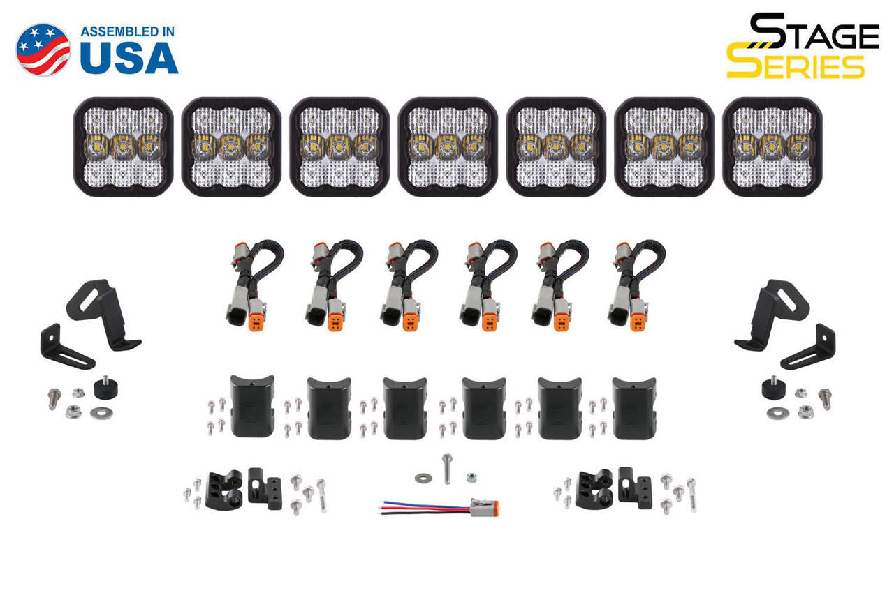 Diode Dynamics SS5 Sport Universal CrossLink 7-Pod Lightbar White Driving - Apollo Off-Road