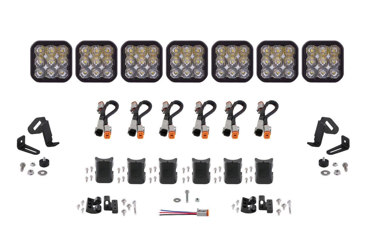 Diode Dynamics SS5 Sport Universal CrossLink 7-Pod Lightbar White Driving - Apollo Off-Road