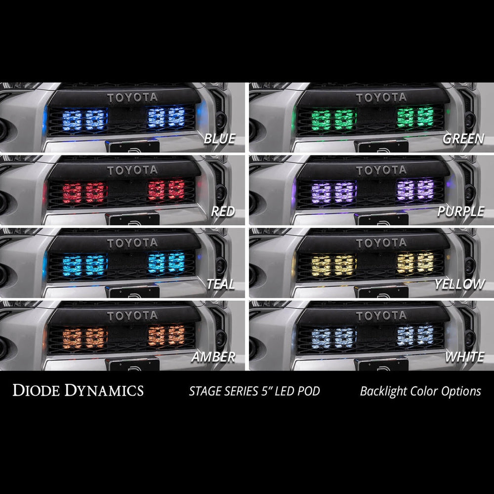 Diode Dynamics SS5 Stealth Grille LED 2-Pod Kit for 2014-2023 Toyota 4Runner, Sport White Driving - Apollo Off-Road
