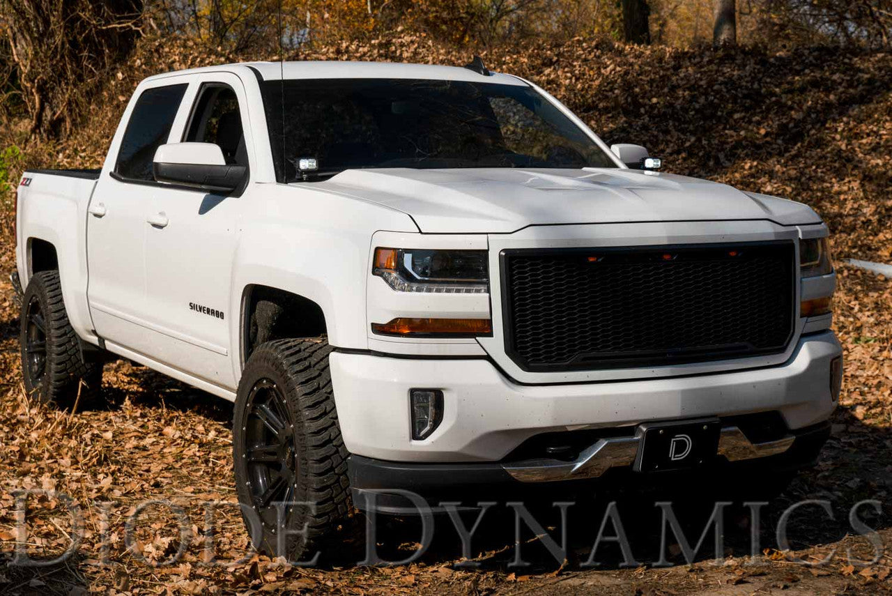 Diode Dynamics SSC2 LED Ditch Light Kit for 2014-2019 Chevrolet Silverado 1500, Sport White Combo - Apollo Off-Road