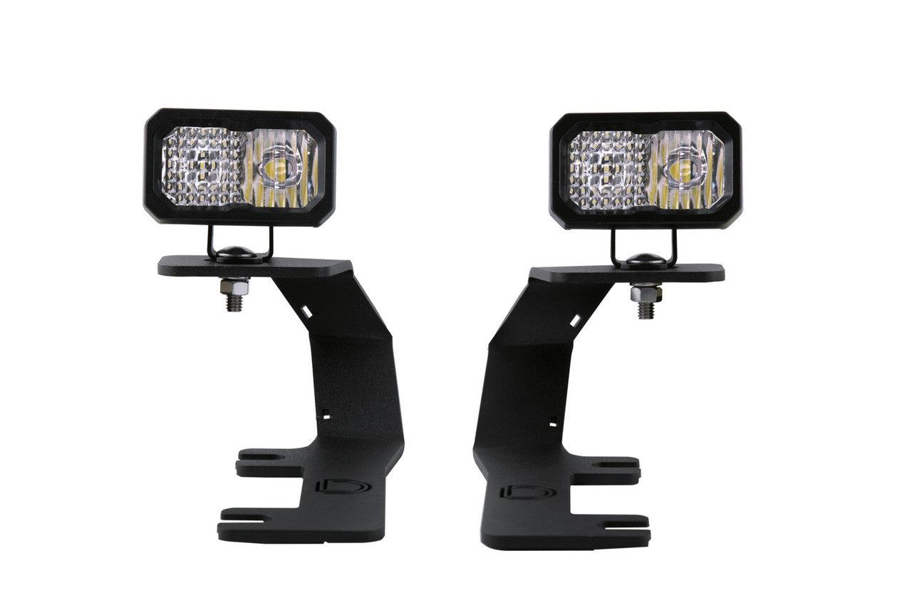 Diode Dynamics SSC2 LED Ditch Light Kit for 2014-2019 GMC Sierra 1500, Pro White Combo - Apollo Off-Road