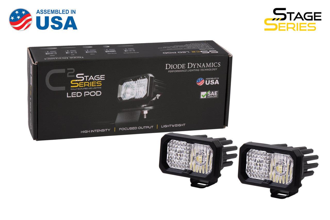 Diode Dynamics Stage Series 2 Inch LED Pod, Pro White Combo Standard RBL Pair - Apollo Off-Road
