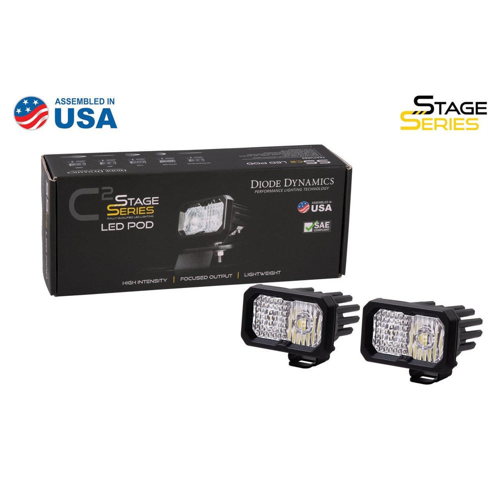 Diode Dynamics Stage Series 2 Inch LED Pod, Sport White Flood Standard ABL Pair - Apollo Off-Road