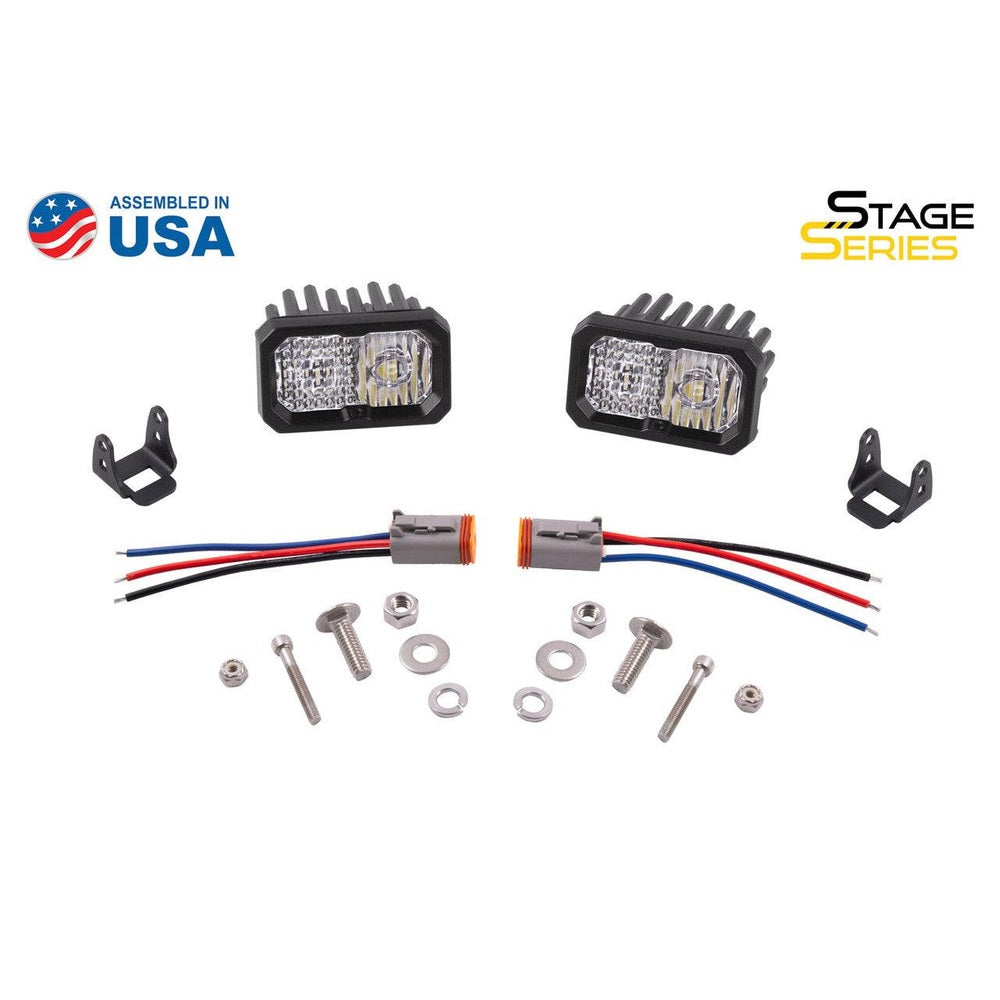 Diode Dynamics Stage Series 2 Inch LED Pod, Sport White Flood Standard ABL Pair - Apollo Off-Road