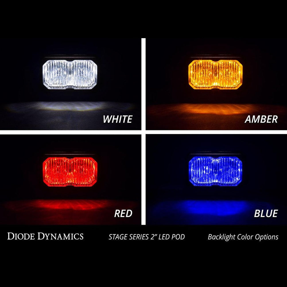 Diode Dynamics Stage Series 2 Inch LED Pod, Sport White Flood Standard ABL Pair - Apollo Off-Road