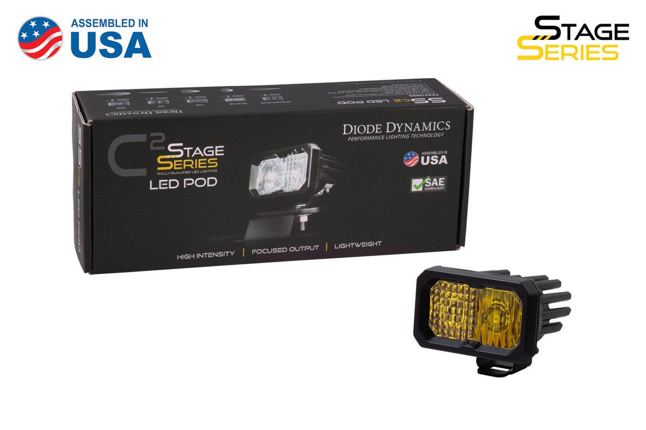 Diode Dynamics Stage Series 2 Inch LED Pod, Sport Yellow Combo Standard ABL Each - Apollo Off-Road