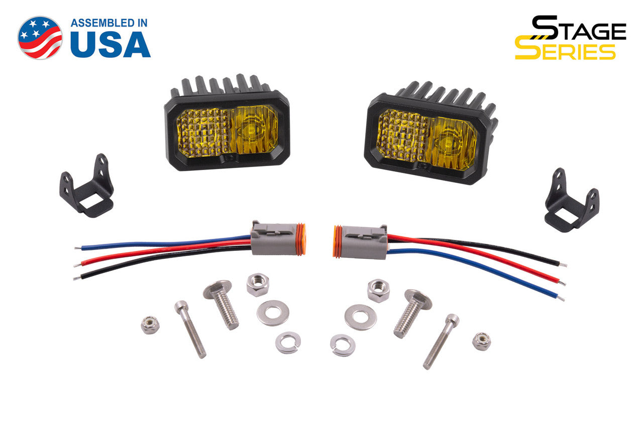 Diode Dynamics Stage Series 2 Inch LED Pod, Sport Yellow Combo Standard ABL Pair - Apollo Off-Road