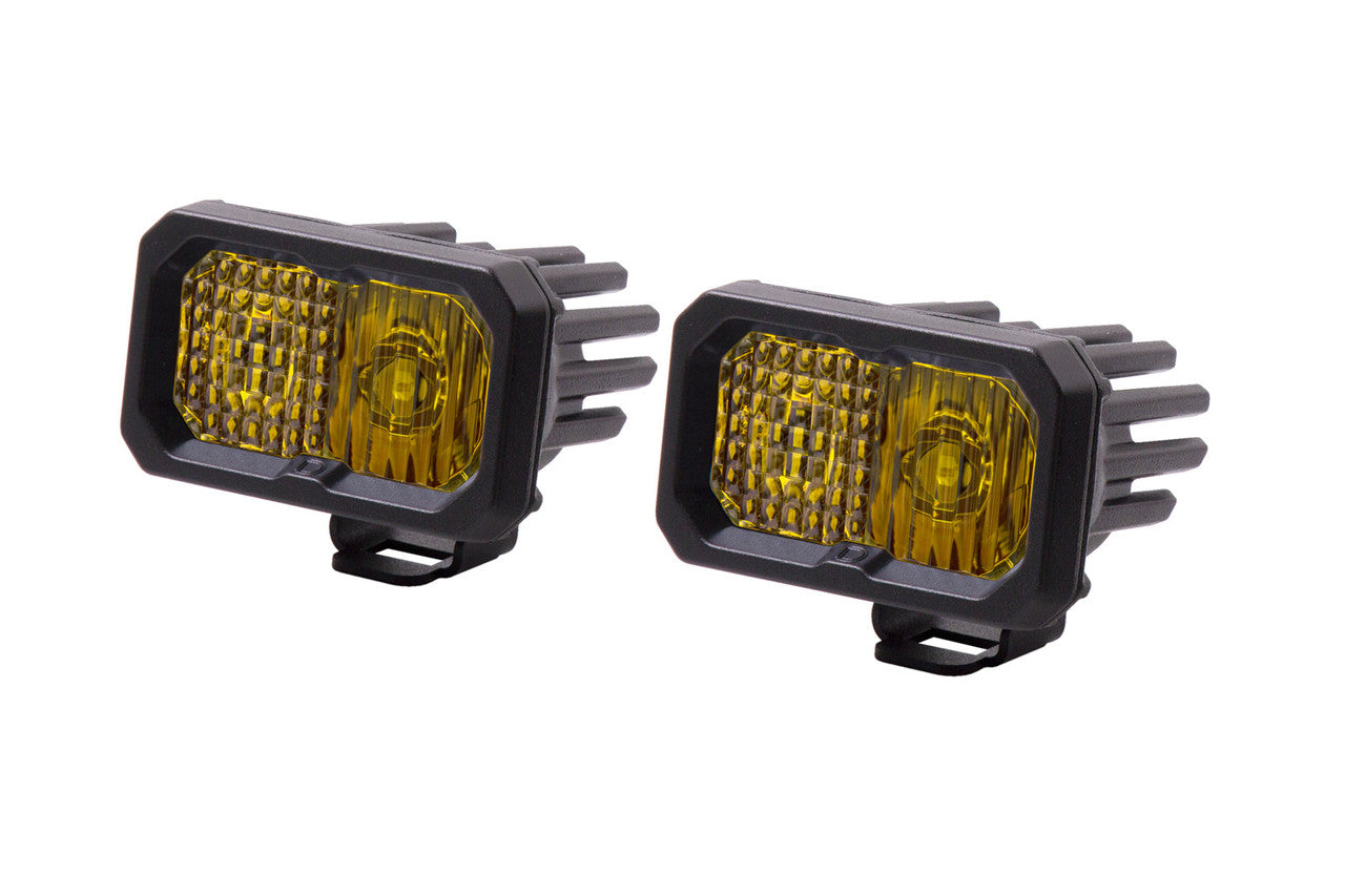 Diode Dynamics Stage Series 2 Inch LED Pod, Sport Yellow Combo Standard ABL Pair - Apollo Off-Road