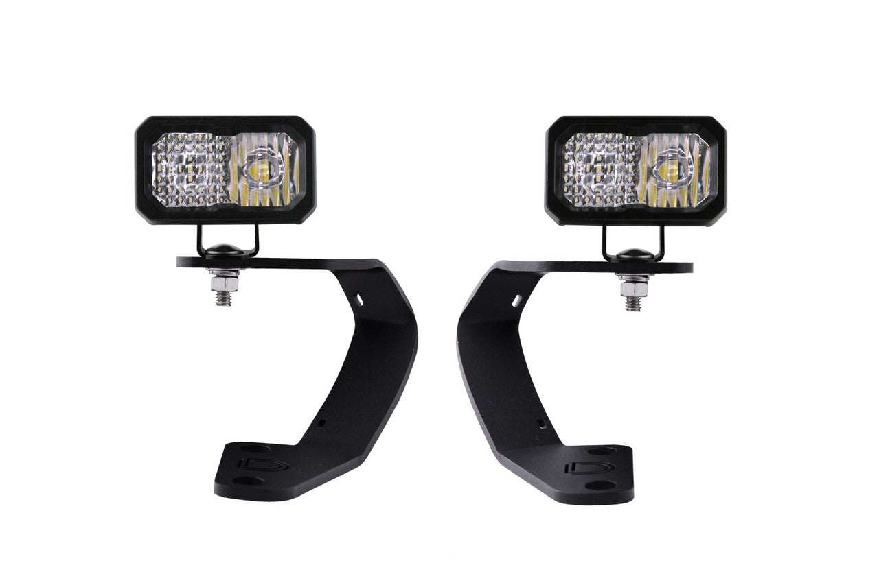 Diode Dynamics Stage Series 2in LED Ditch Light Kit for 2010-2021 Toyota 4Runner Pro White Combo - Apollo Off-Road