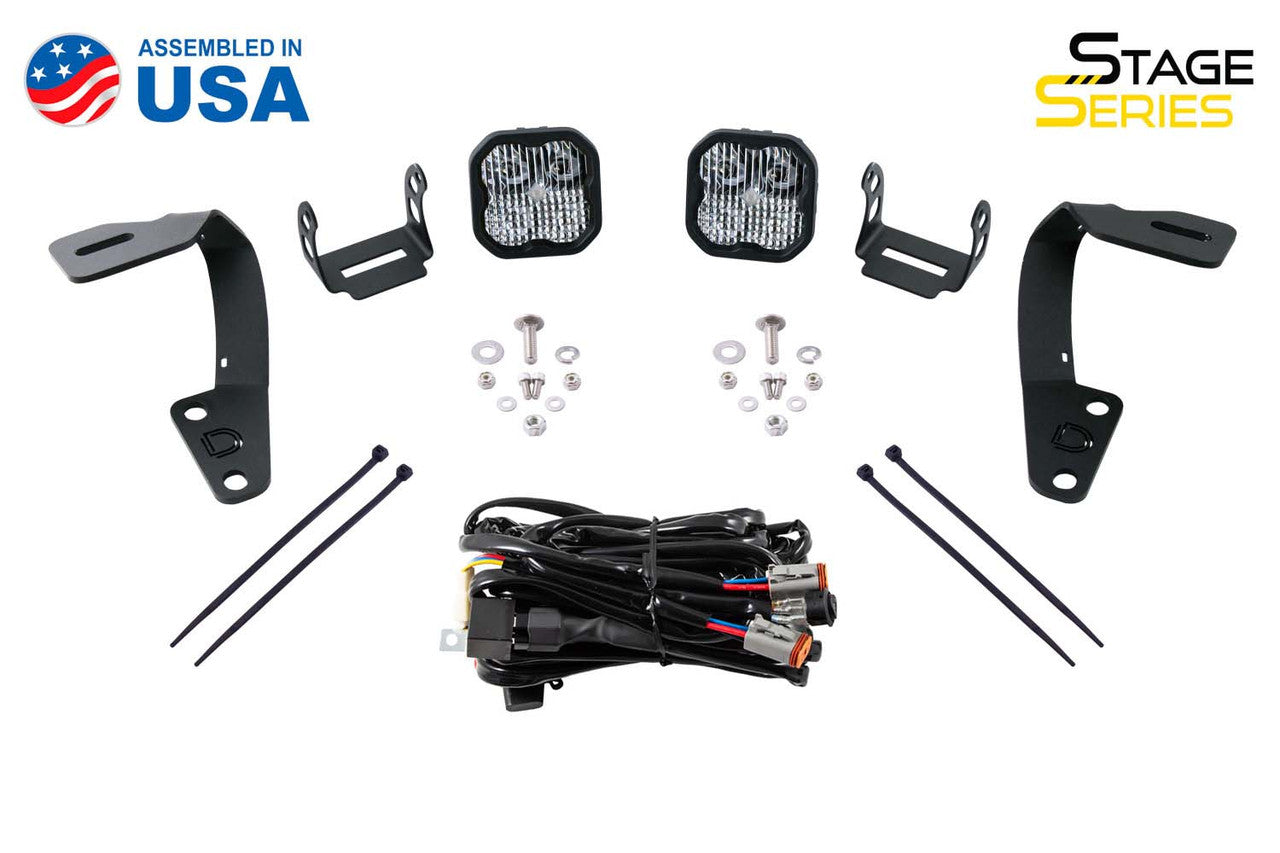 Diode Dynamics Stage Series 2in LED Ditch Light Kit for 2010-2021 Toyota 4Runner Pro White Combo - Apollo Off-Road