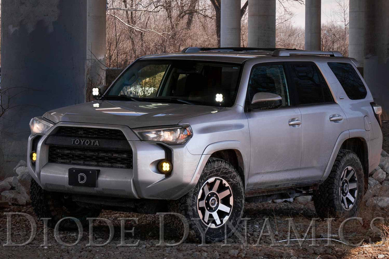 Diode Dynamics Stage Series 2in LED Ditch Light Kit for 2010-2021 Toyota 4Runner Pro White Combo - Apollo Off-Road