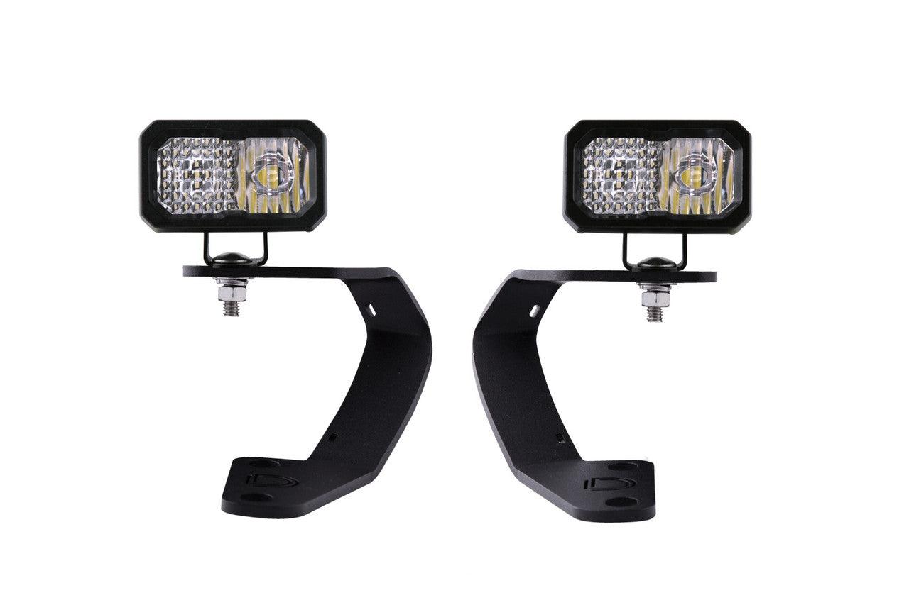 Diode Dynamics Stage Series 2in LED Ditch Light Kit for 2010-2021 Toyota 4Runner Sport White Combo - Apollo Off-Road
