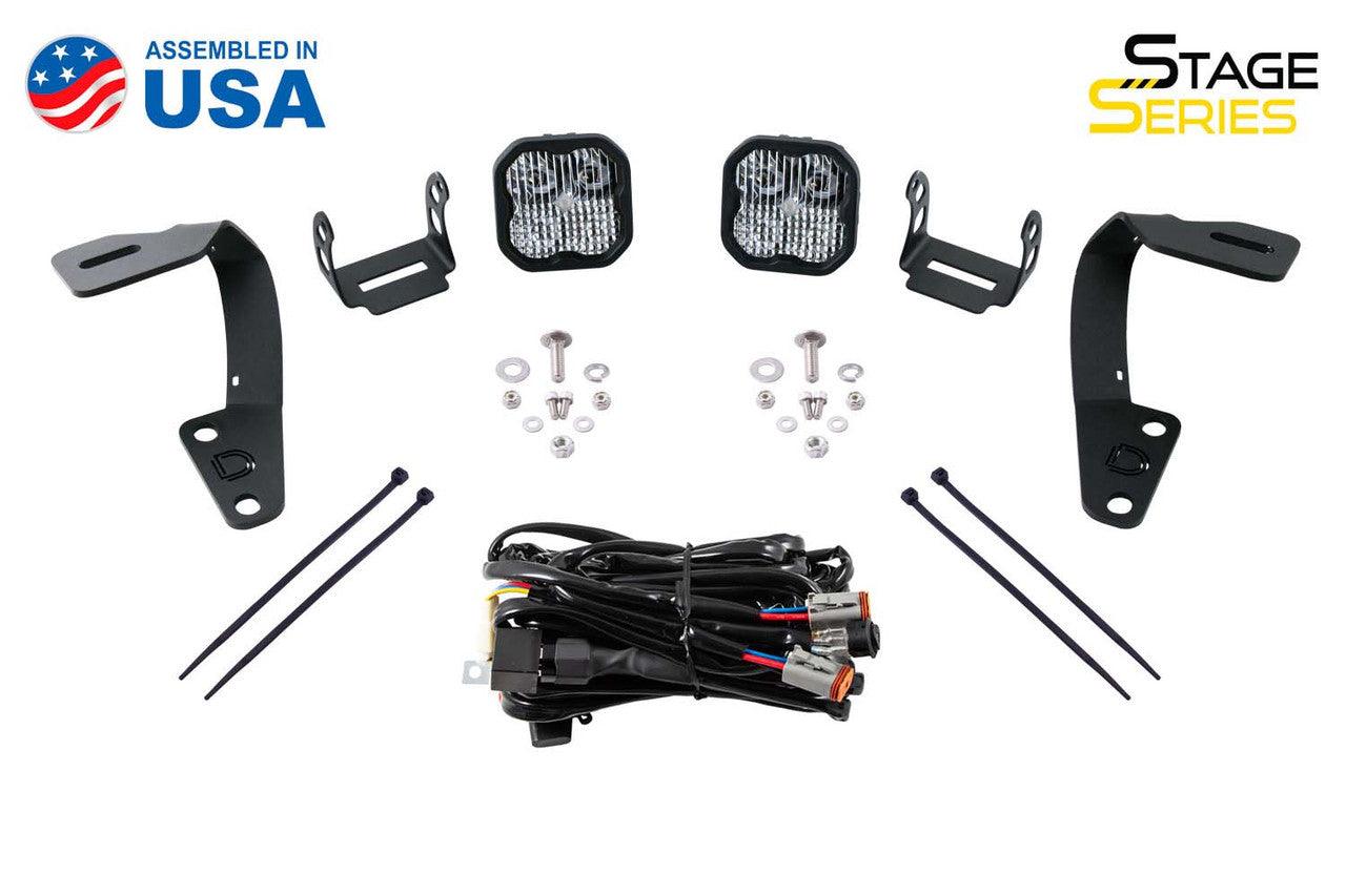 Diode Dynamics Stage Series 2in LED Ditch Light Kit for 2010-2021 Toyota 4Runner Sport White Combo - Apollo Off-Road