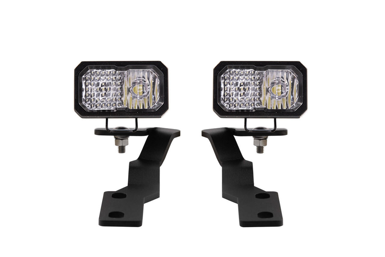 Diode Dynamics Stage Series 2in LED Ditch Light Kit for 2016-2021 Toyota Tacoma, Pro White Combo - Apollo Off-Road