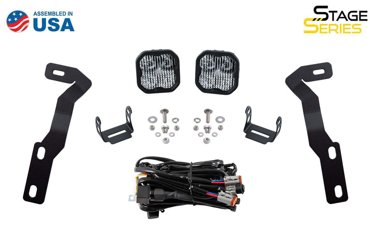 Diode Dynamics Stage Series 2in LED Ditch Light Kit for 2016-2021 Toyota Tacoma, Sport White Combo - Apollo Off-Road