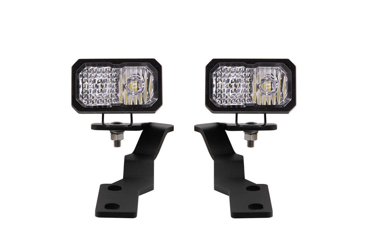 Diode Dynamics Stage Series 2in LED Ditch Light Kit for 2016-2021 Toyota Tacoma, Sport White Combo - Apollo Off-Road