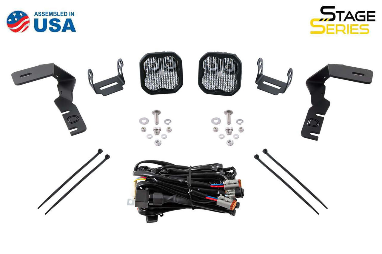 Diode Dynamics Stage Series 2in LED Ditch Light Kit for 2019-2021 Ford Ranger, Pro Yellow Combo - Apollo Off-Road