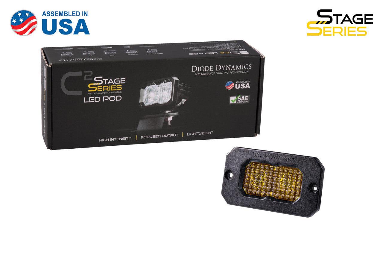 Diode Dynamics Stage Series 2in LED Pod Pro Yellow Combo Flush ABL Single - Apollo Off-Road