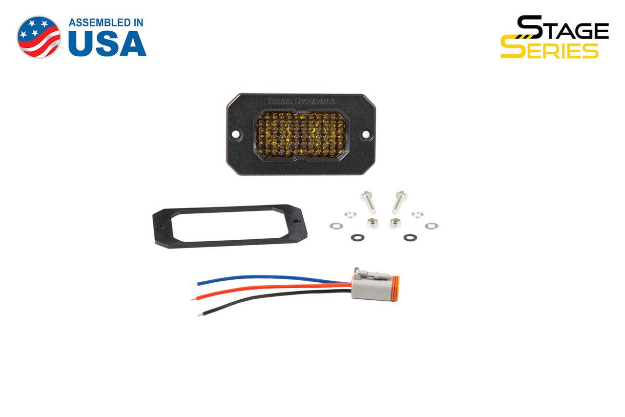 Diode Dynamics Stage Series 2in LED Pod Pro Yellow Combo Flush ABL Single - Apollo Off-Road