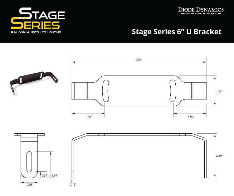 Diode Dynamics Stage Series 6 Inch U Bracket Single - Apollo Off-Road