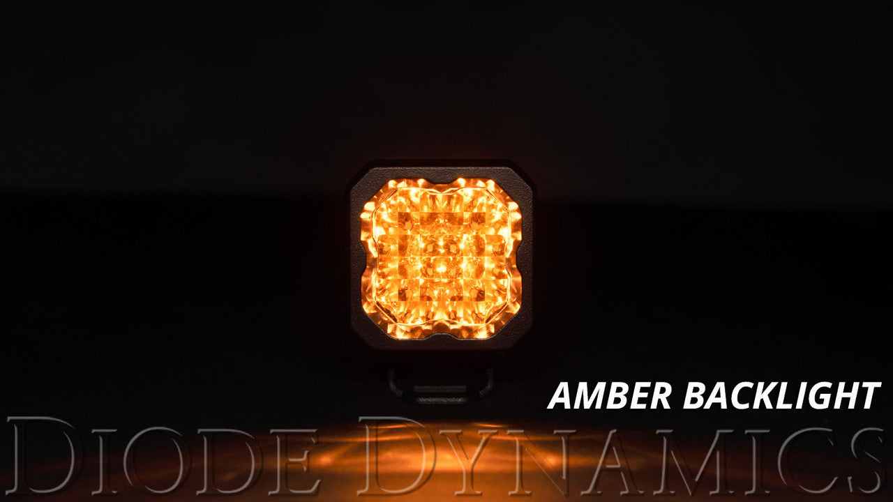 Diode Dynamics Stage Series C1 LED Pod Pro Yellow Flood Flush ABL Each - Apollo Off-Road