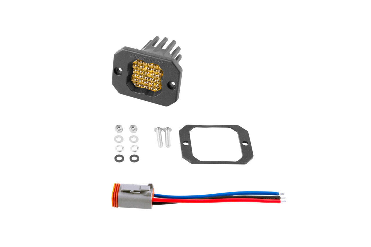 Diode Dynamics Stage Series C1 LED Pod Pro Yellow Flood Flush ABL Each - Apollo Off-Road