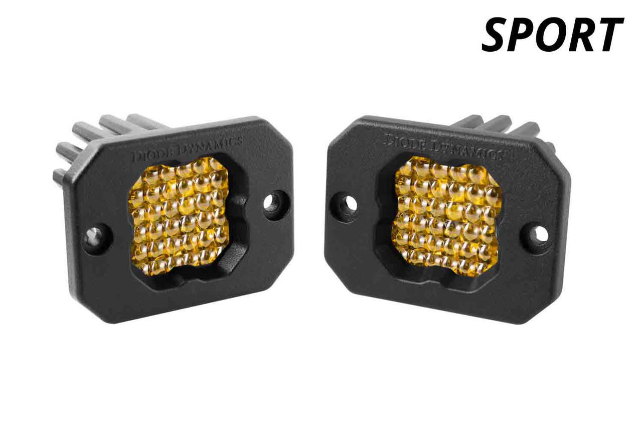 Diode Dynamics Stage Series C1 LED Pod Sport Yellow Flood Flush ABL Pair - Apollo Off-Road