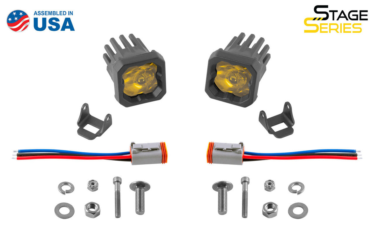 Diode Dynamics Stage Series C1 LED Pod Sport Yellow Spot Standard ABL Pair - Apollo Off-Road