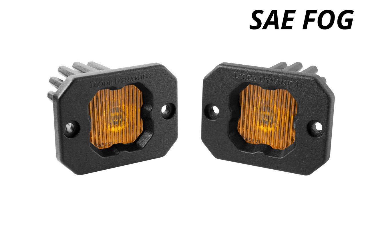 Diode Dynamics Stage Series C1 LED Pod Yellow SAE-DOT Fog Flush ABL Pair - Apollo Off-Road