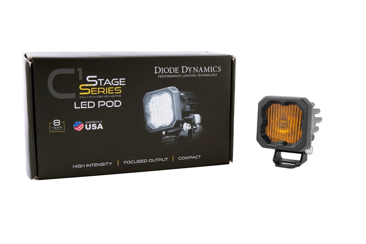 Diode Dynamics Stage Series C1 LED Pod Yellow SAE-DOT Fog Standard ABL Each - Apollo Off-Road