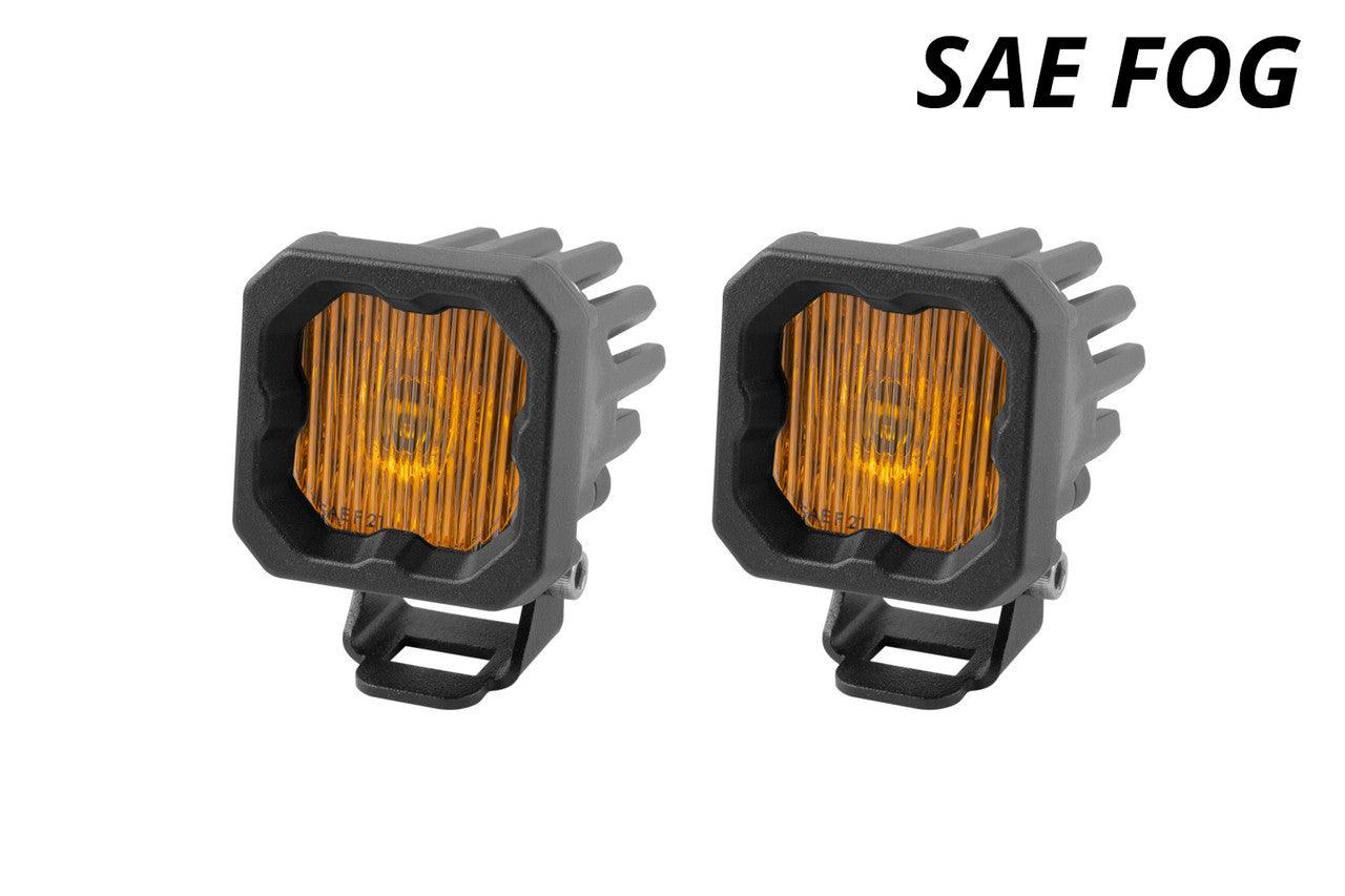 Diode Dynamics Stage Series C1 LED Pod Yellow SAE-DOT Fog Standard ABL Pair - Apollo Off-Road